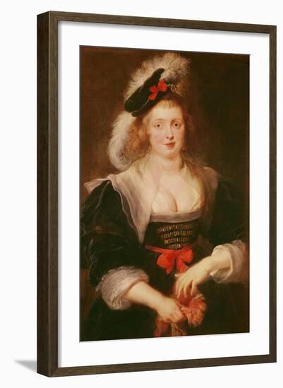 Portrait of Helene Fourment with Gloves, C.1632-Peter Paul Rubens-Framed Giclee Print