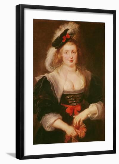 Portrait of Helene Fourment with Gloves, C.1632-Peter Paul Rubens-Framed Giclee Print