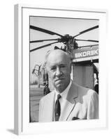 Portrait of Helicopter Designer Igor Sikorsky Standing in Front of One of His Inventions-Alfred Eisenstaedt-Framed Photographic Print