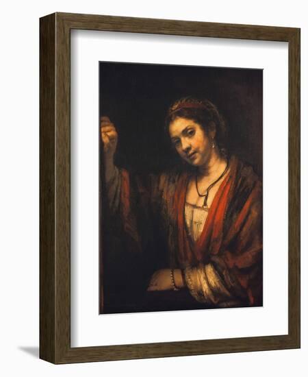 Portrait of Hendrickje Stoffels-Rembrandt van Rijn-Framed Giclee Print