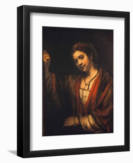 Portrait of Hendrickje Stoffels-Rembrandt van Rijn-Framed Giclee Print