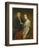 Portrait of Hendrik Arend Van Den Brink with His Wife Lucretia Johanna Van De Poll-Louis Moritz-Framed Art Print
