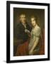 Portrait of Hendrik Arend Van Den Brink with His Wife Lucretia Johanna Van De Poll-Louis Moritz-Framed Art Print