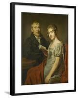 Portrait of Hendrik Arend Van Den Brink with His Wife Lucretia Johanna Van De Poll-Louis Moritz-Framed Art Print