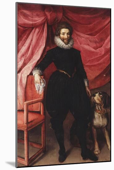 Portrait of Henri de Lorraine, Duc de Guise, called Le Bafafre (1550-1588), in Black Doublet-Frans Pourbus II-Mounted Giclee Print