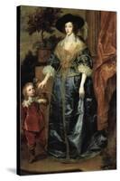 Portrait of Henrietta Maria with a Dwarf-Sir Anthony Van Dyck-Stretched Canvas