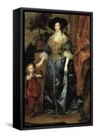 Portrait of Henrietta Maria with a Dwarf-Sir Anthony Van Dyck-Framed Stretched Canvas