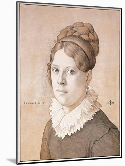 Portrait of Henriette Schnorr Von Carolsfeld, 1817-Julius Schnorr von Carolsfeld-Mounted Giclee Print