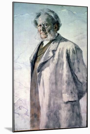 Portrait of Henrik Ibsen, 1895-Erik Theodor Werenskiold-Mounted Giclee Print