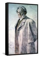 Portrait of Henrik Ibsen, 1895-Erik Theodor Werenskiold-Framed Stretched Canvas