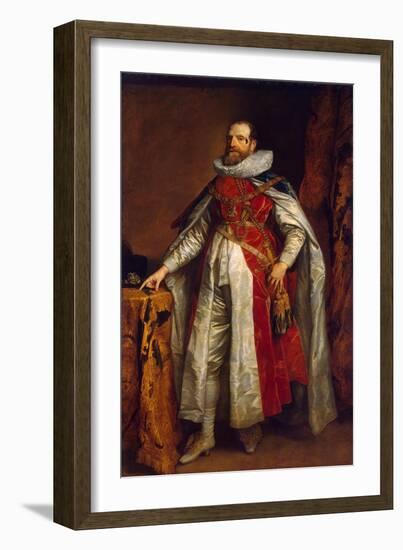 Portrait of Henry Danvers, 1st Earl of Danby, in Robes as Knight of the Garter, End 1630S-Sir Anthony Van Dyck-Framed Giclee Print