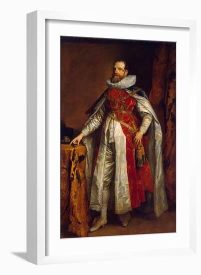 Portrait of Henry Danvers, 1st Earl of Danby, in Robes as Knight of the Garter, End 1630S-Sir Anthony Van Dyck-Framed Giclee Print