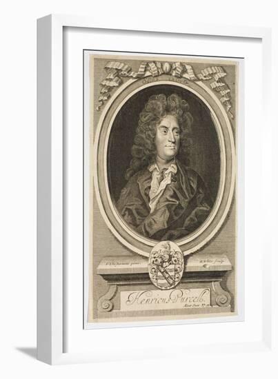 Portrait of Henry Purcell (1659-1695) Engraved by Robert White (1645-1703)-Johann Closterman-Framed Giclee Print