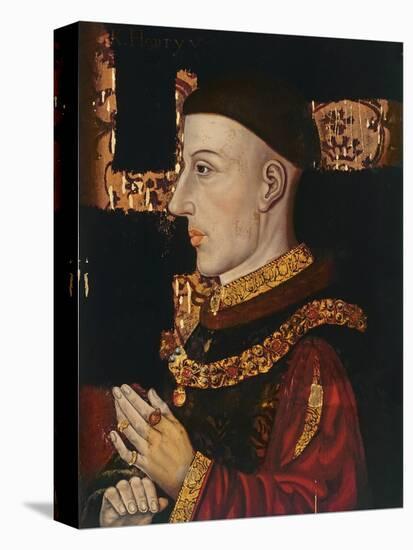 Portrait of Henry V (1387-1422) (During Restoration) (Oil on Panel) (See 99913)-English-Stretched Canvas
