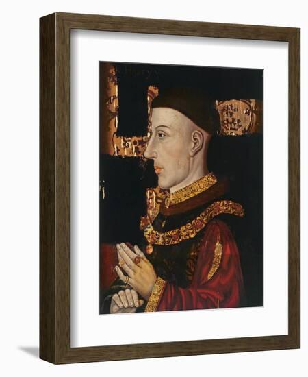 Portrait of Henry V (1387-1422) (During Restoration) (Oil on Panel) (See 99913)-English-Framed Giclee Print
