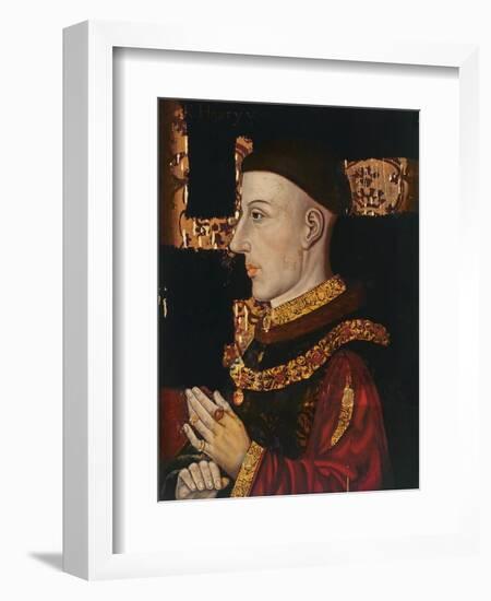 Portrait of Henry V (1387-1422) (During Restoration) (Oil on Panel) (See 99913)-English-Framed Giclee Print