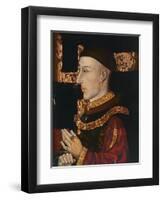 Portrait of Henry V (1387-1422) (During Restoration) (Oil on Panel) (See 99913)-English-Framed Premium Giclee Print