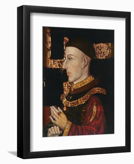 Portrait of Henry V (1387-1422) (During Restoration) (Oil on Panel) (See 99913)-English-Framed Premium Giclee Print