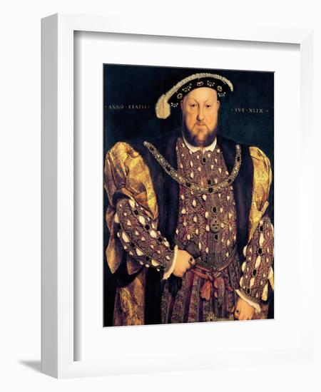 Portrait of Henry VIII (1491-1547) Aged 49, 1540-Hans Holbein the Younger-Framed Premium Giclee Print