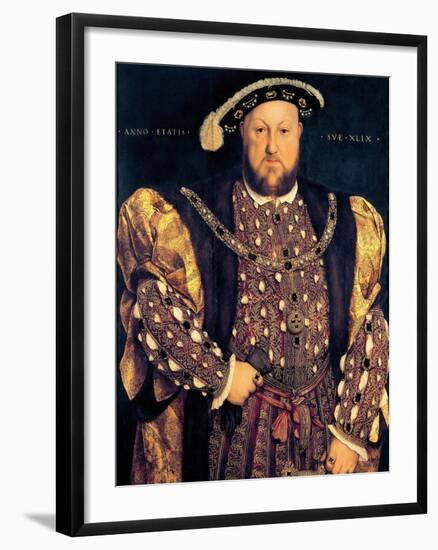 Portrait of Henry VIII (1491-1547) Aged 49, 1540-Hans Holbein the Younger-Framed Giclee Print