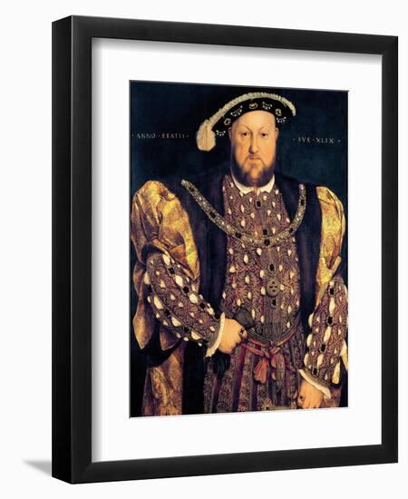 Portrait of Henry VIII (1491-1547) Aged 49, 1540-Hans Holbein the Younger-Framed Giclee Print
