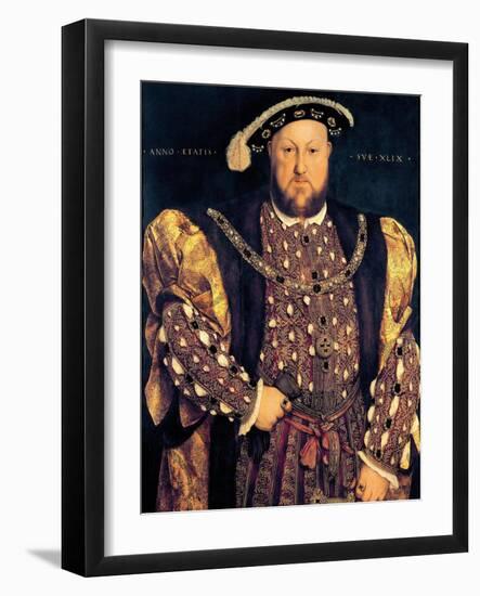 Portrait of Henry VIII (1491-1547) Aged 49, 1540-Hans Holbein the Younger-Framed Giclee Print