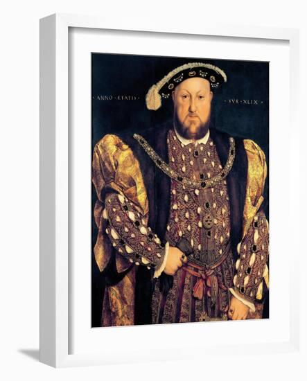 Portrait of Henry VIII (1491-1547) Aged 49, 1540-Hans Holbein the Younger-Framed Giclee Print