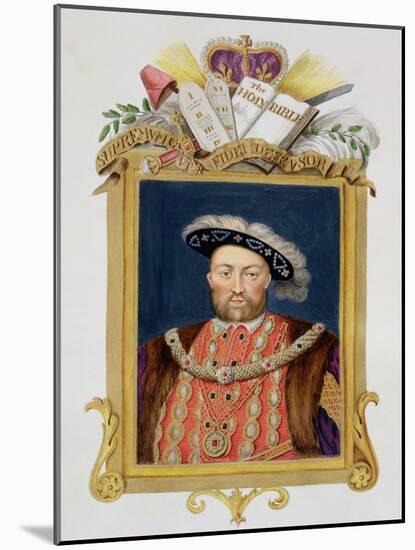 Portrait of Henry VIII as Defender of the Faith from "Memoirs of the Court of Queen Elizabeth"-Sarah Countess Of Essex-Mounted Giclee Print