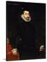 Portrait of Hernan Cortes-Alonso Sanchez Coello-Stretched Canvas
