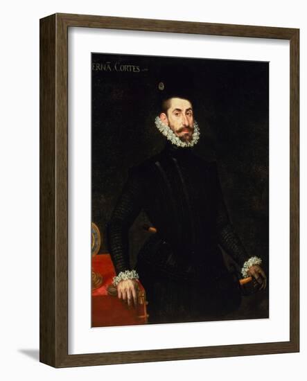 Portrait of Hernan Cortes-Alonso Sanchez Coello-Framed Giclee Print