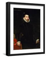 Portrait of Hernan Cortes-Alonso Sanchez Coello-Framed Giclee Print