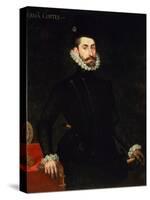 Portrait of Hernan Cortes-Alonso Sanchez Coello-Stretched Canvas