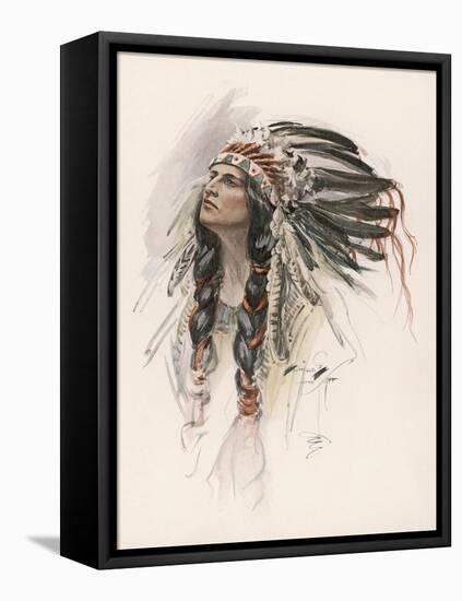 Portrait of Hiawatha-Harrison Fisher-Framed Stretched Canvas