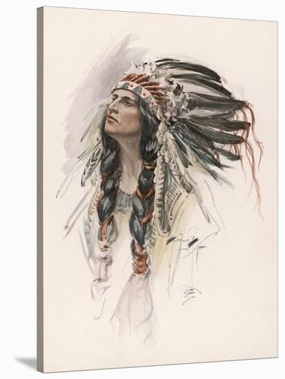 Portrait of Hiawatha-Harrison Fisher-Stretched Canvas