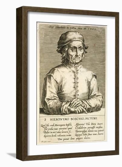 Portrait of Hieronymus Bosch Plate 3 in a Series of Portraits of Artists-null-Framed Giclee Print