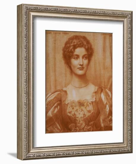 Portrait of Hilda Virtue Tebbs, 1897-Edward Robert Hughes-Framed Giclee Print