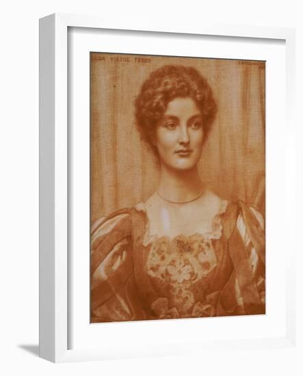 Portrait of Hilda Virtue Tebbs, 1897-Edward Robert Hughes-Framed Giclee Print