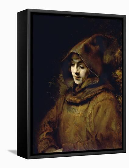 Portrait of His Son Titus, Dressed as a Monk-Rembrandt van Rijn-Framed Stretched Canvas