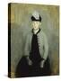 Portrait of Ida Ilsted, Aged Twenty-One, Seated Three-Quarter Length-Vilhelm Hammershoi-Stretched Canvas
