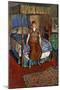 Portrait of Iris Tree Seated on a Four Poster Bed, (Oil on Canvas)-Alvaro Guevara-Mounted Giclee Print
