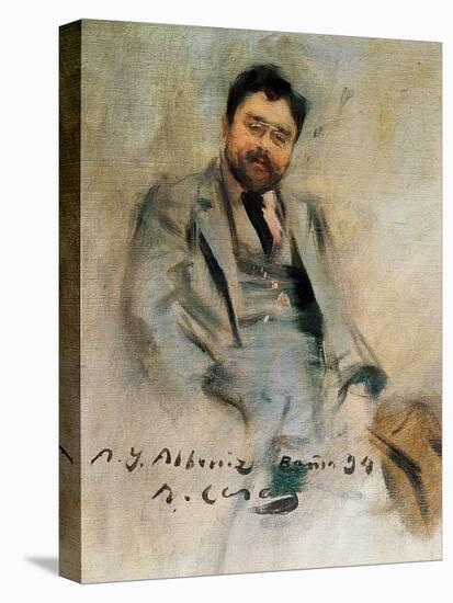 Portrait of Isaac Albeniz at 34 Years Old (Oil on Canvas)-Ramon Casas i Carbo-Stretched Canvas