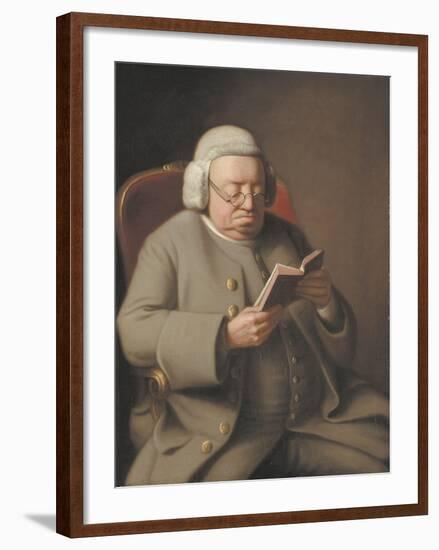 Portrait of Isaac Brodeau Reading a Book, 18th Century-George Roth-Framed Giclee Print