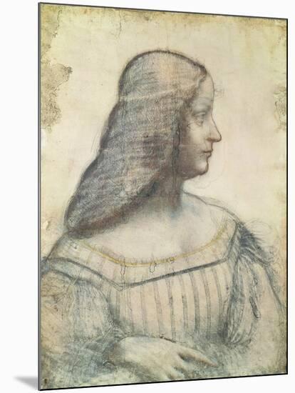 Portrait of Isabella D'Este (1474-1539)-Leonardo da Vinci-Mounted Giclee Print