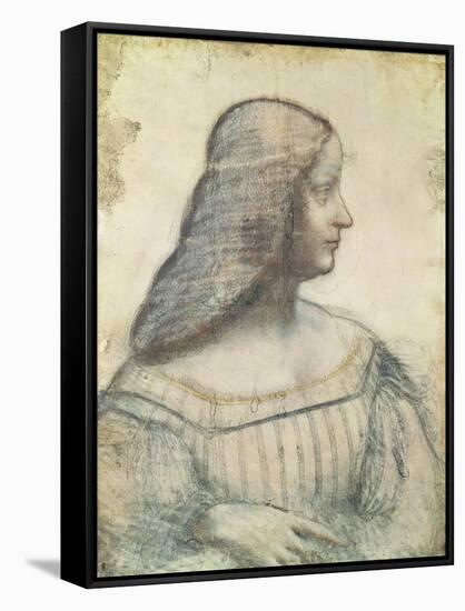 Portrait of Isabella D'Este (1474-1539)-Leonardo da Vinci-Framed Stretched Canvas