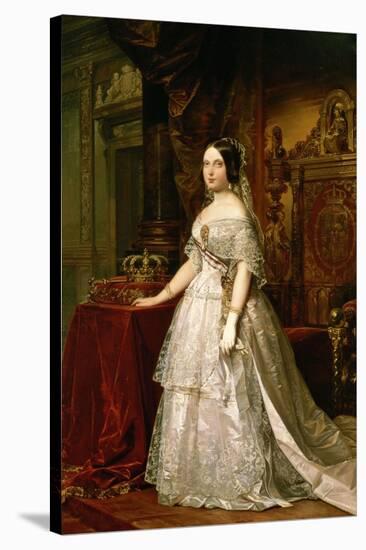 Portrait of Isabella II of Spain, 1844-Federico De madrazo-Stretched Canvas