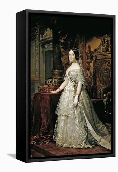 Portrait of Isabella II of Spain-Federico de Madrazo y Kuntz-Framed Stretched Canvas