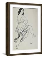 Portrait of Isadora Duncan Dancing (Brush and Indian Ink over Traces of Graphite-Leon Bakst-Framed Giclee Print