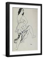 Portrait of Isadora Duncan Dancing (Brush and Indian Ink over Traces of Graphite-Leon Bakst-Framed Giclee Print