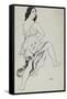 Portrait of Isadora Duncan Dancing (Brush and Indian Ink over Traces of Graphite-Leon Bakst-Framed Stretched Canvas