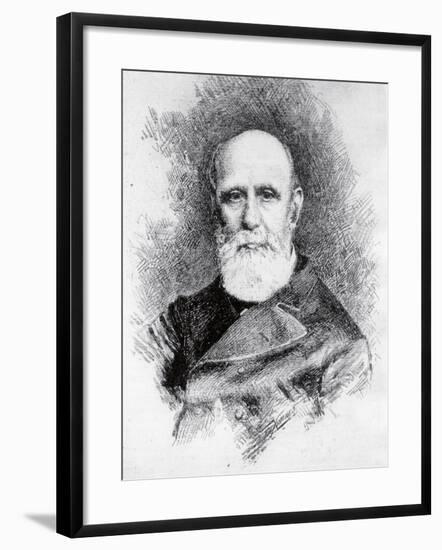 Portrait of Italian Patriot and Writer, Giovanni Ruffini-Giacomo Zampa-Framed Giclee Print